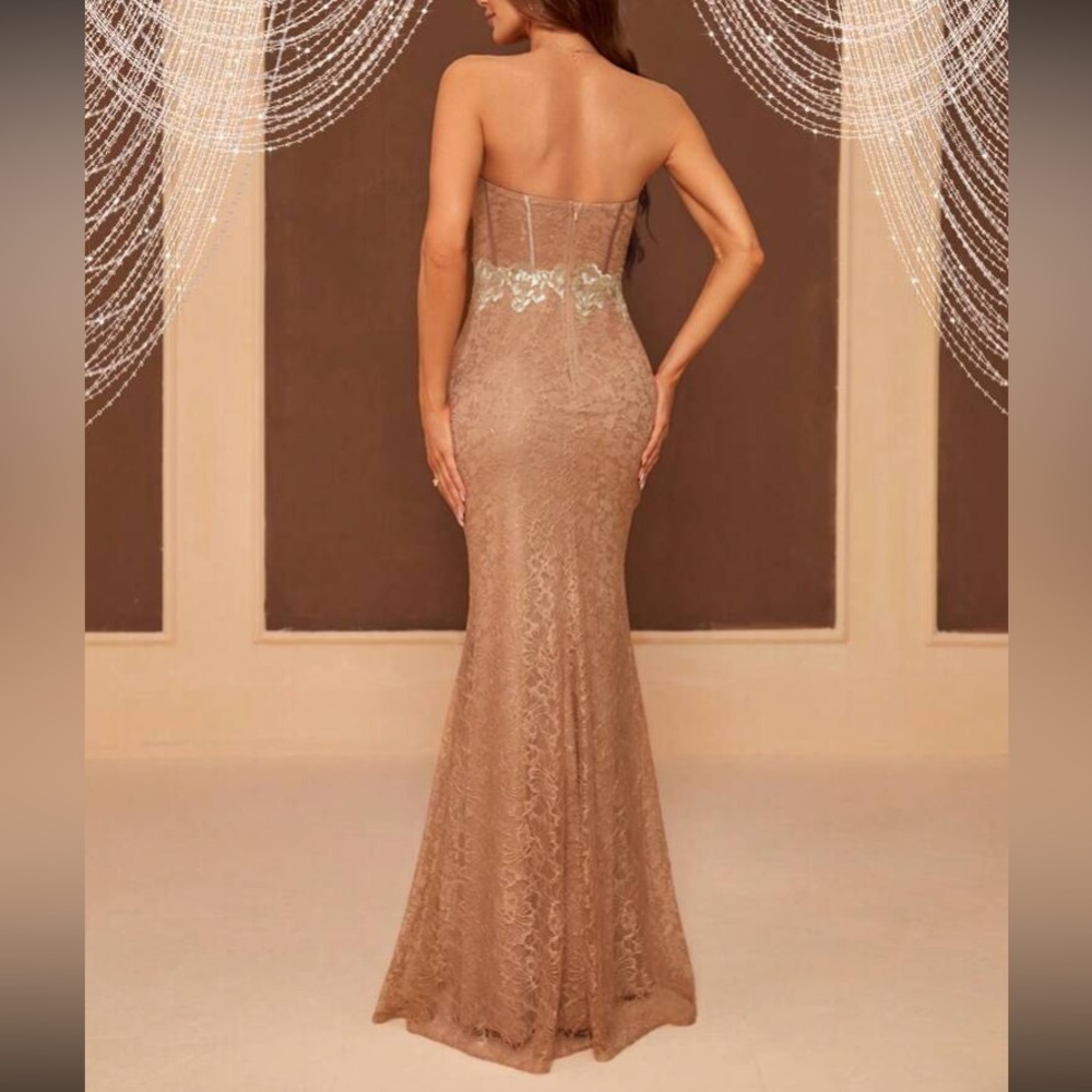 Luce lace mermaid hem party dress - Picture 3 of 7